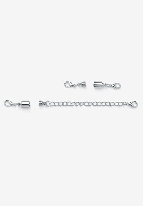 Silver Tone Chain Necklace Extender (8mm), 5.5", SILVER, hi-res image number null