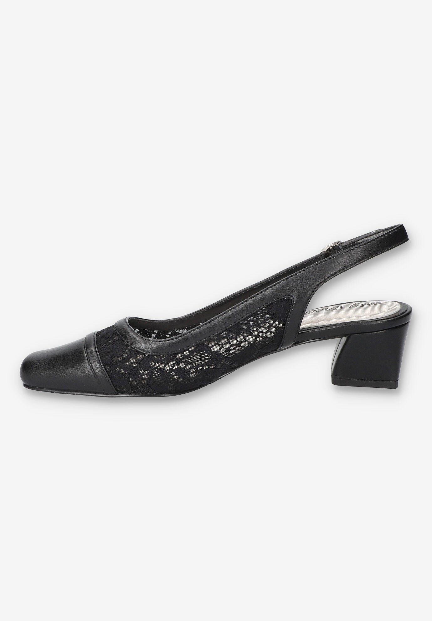 Fortune Square Toe Slingback Pump, BLACK, alternate image number 4