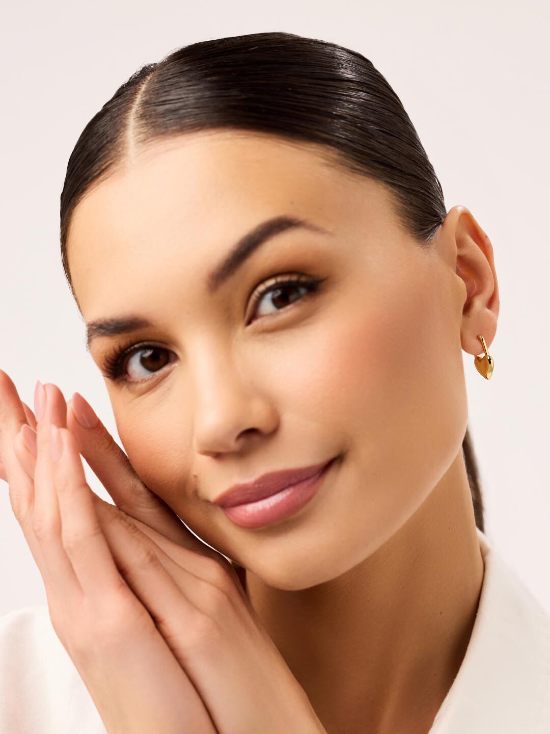 Heart Earrings - Cameron, GOLD, alternate image number 2