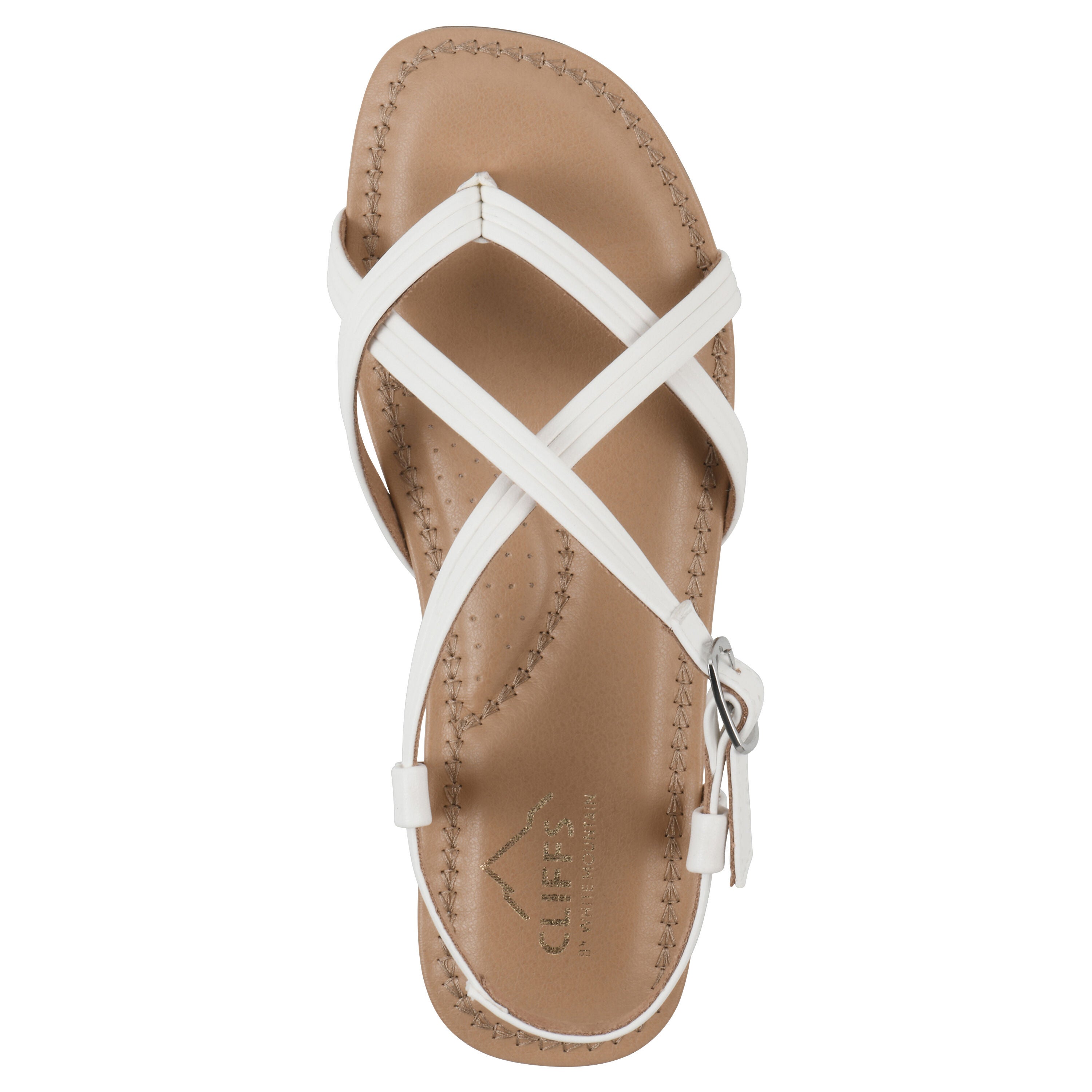 Frania Strappy Flat Sandal, WHITE SMOOTH, alternate image number 4
