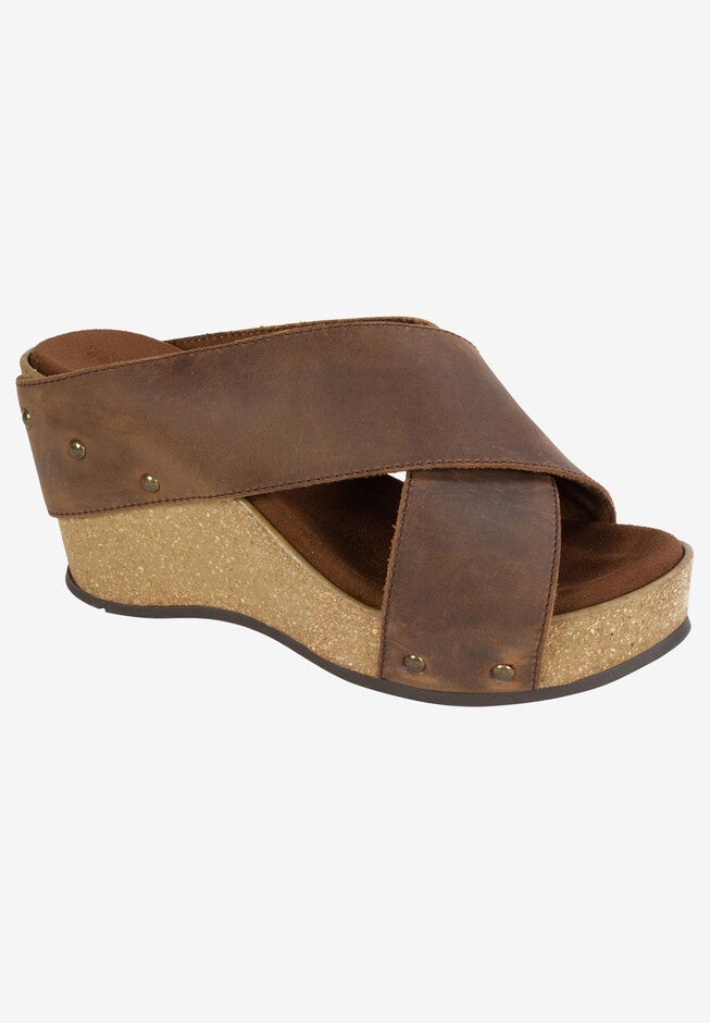 Cuttler Sandal by White Mountain, BROWN LEATHER, hi-res image number null
