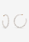 Pearl Hoop Earrings, , alternate image number null