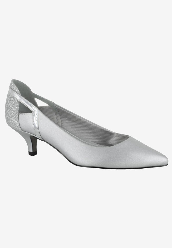 Fancy Pump by Easy Street®, SILVER SATIN, hi-res image number null