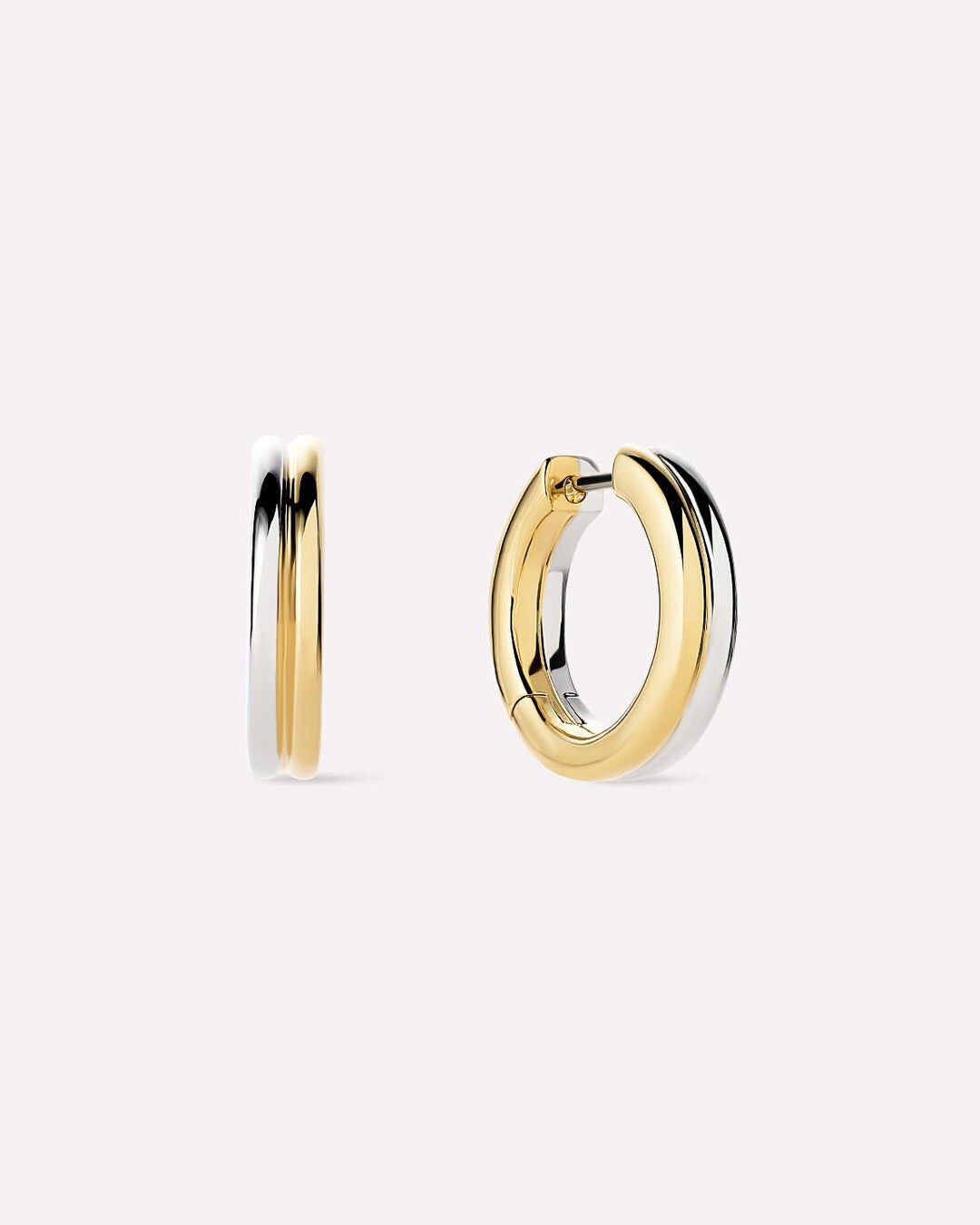 Asher Medium Hoop Earrings, TWO TONE, hi-res image number 0