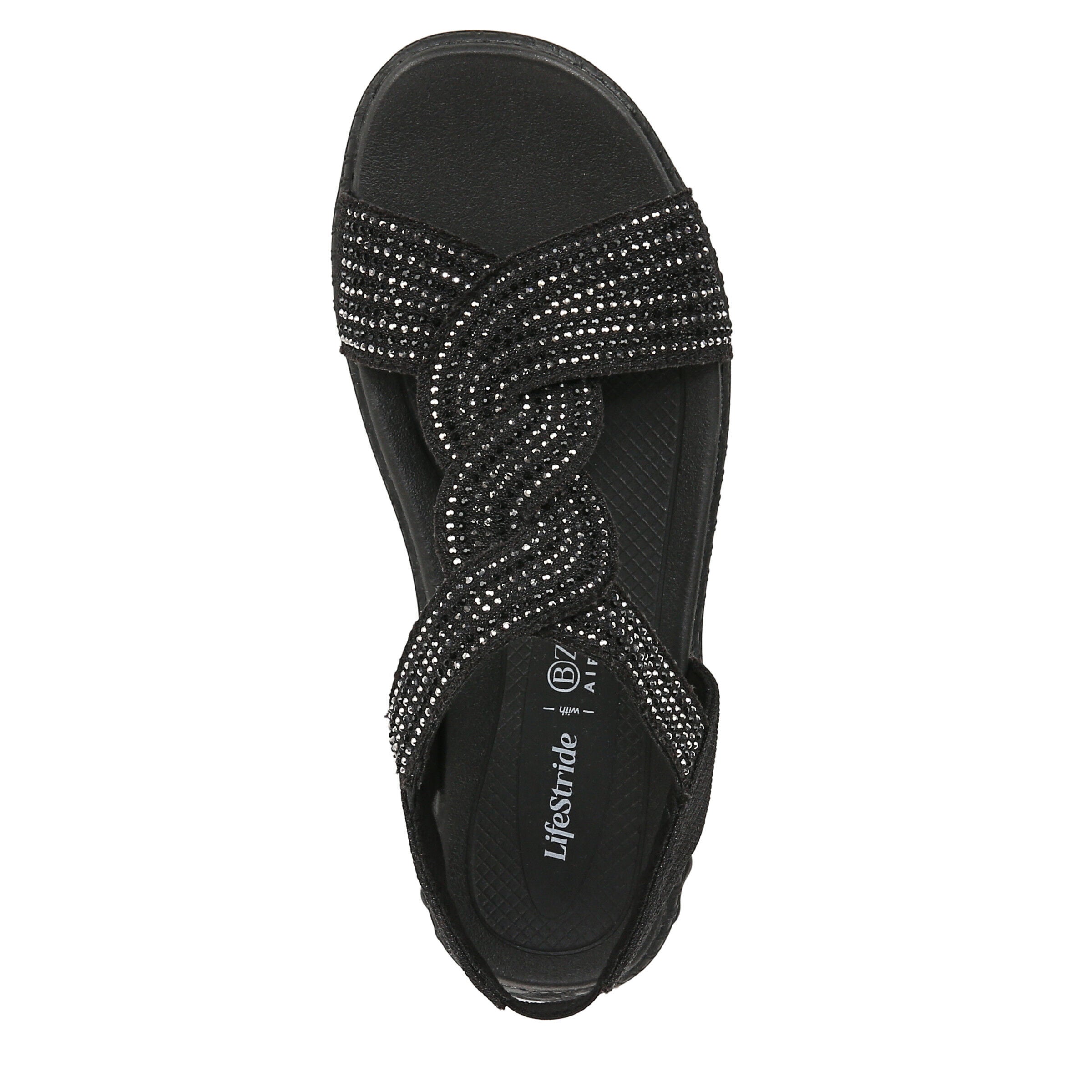 Lilly Bright Sandal, BLACK STRETCH, alternate image number 6