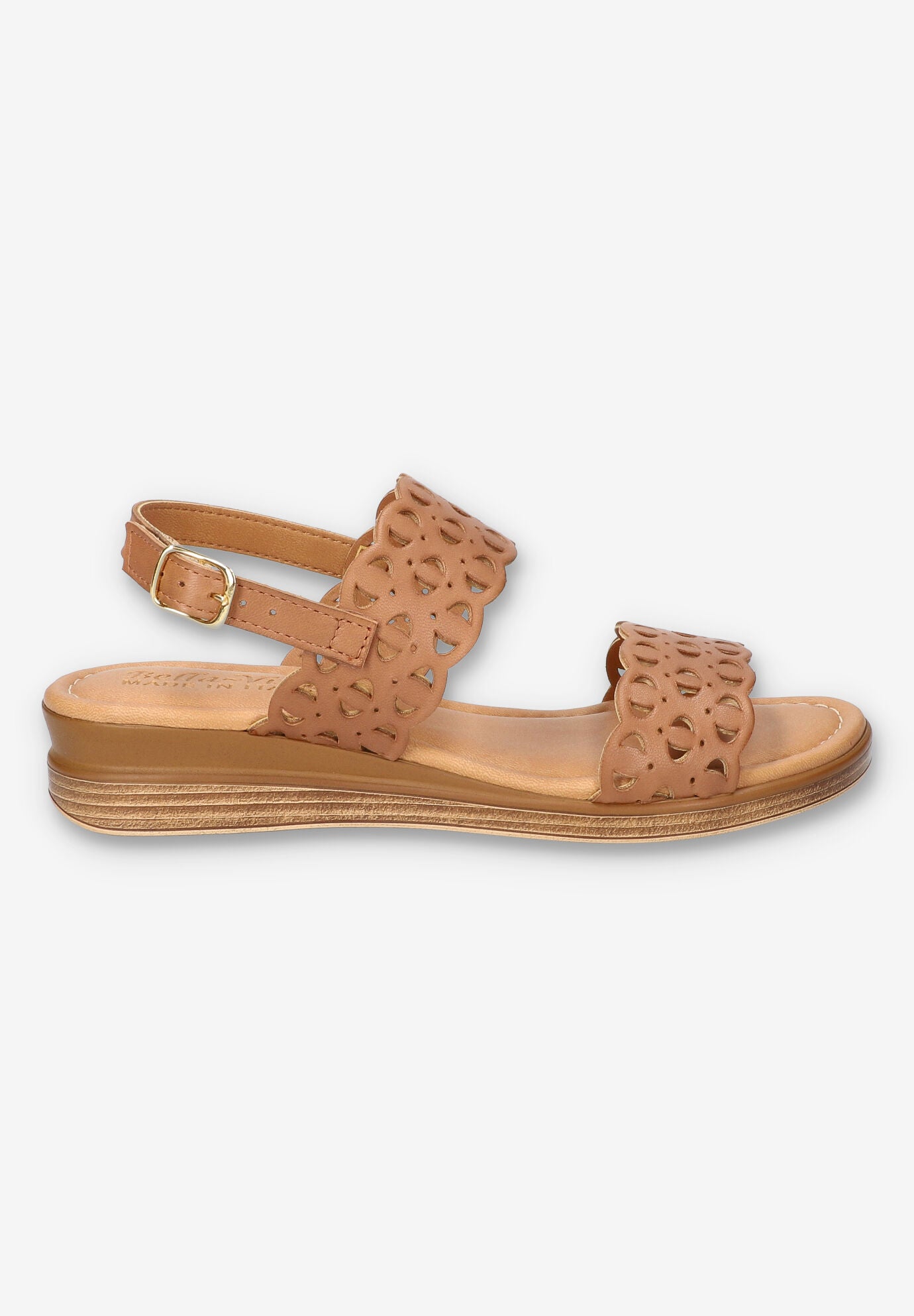 Zoe-Italy Wedge Sandal, WHISKEY LEATHER, alternate image number 2