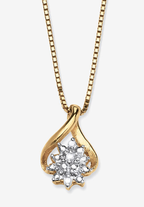 Gold & Sterling Silver Diamond Pendant, GOLD, hi-res image number null
