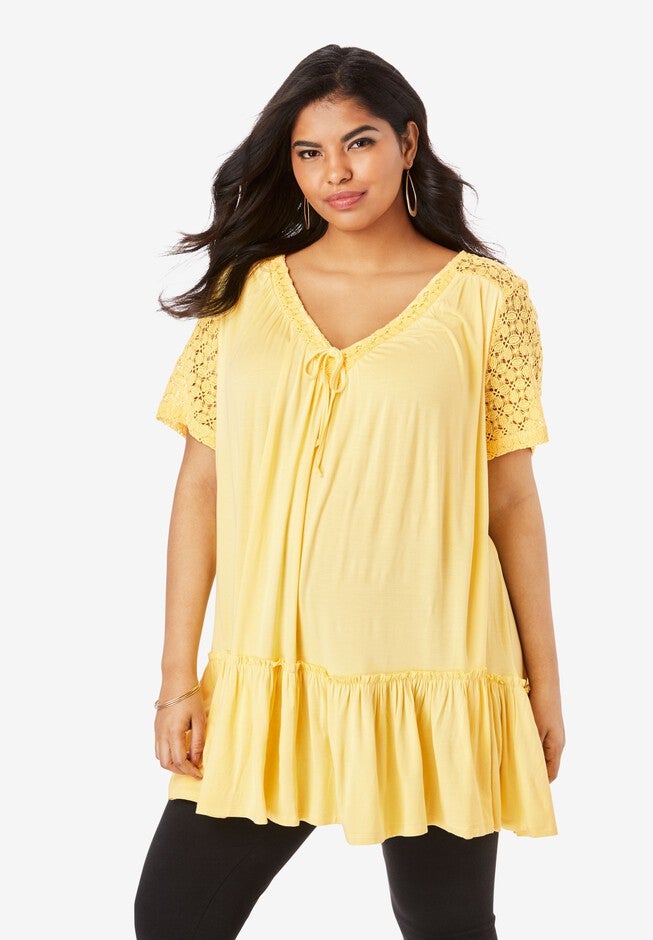 Eyelet Swing Tunic, LEMON MIST, hi-res image number null