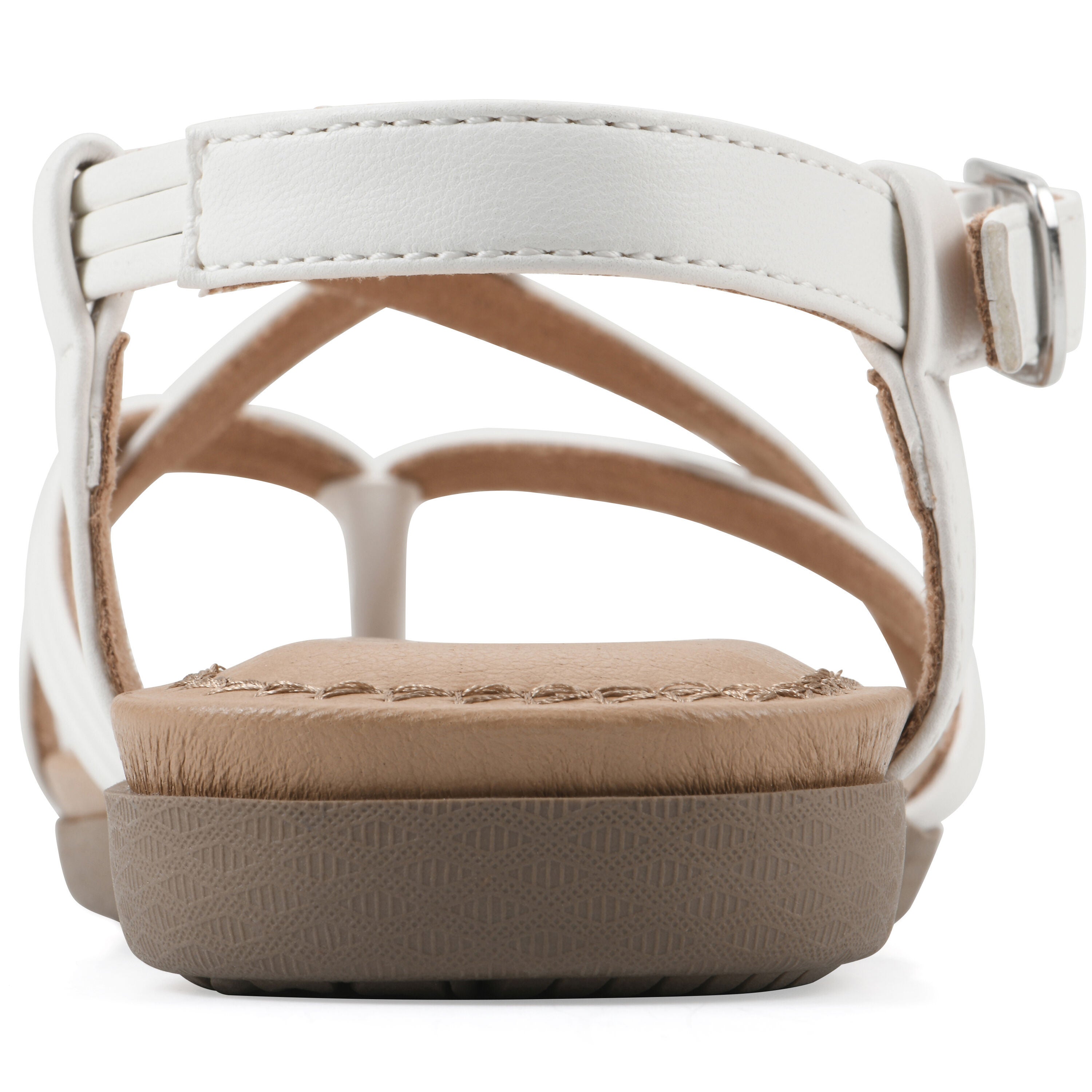 Frania Strappy Flat Sandal, WHITE SMOOTH, on-hover image number 1