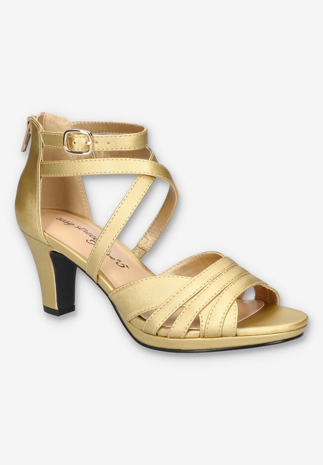 Crissa Casual Sandal, GOLD SATIN, hi-res image number 0