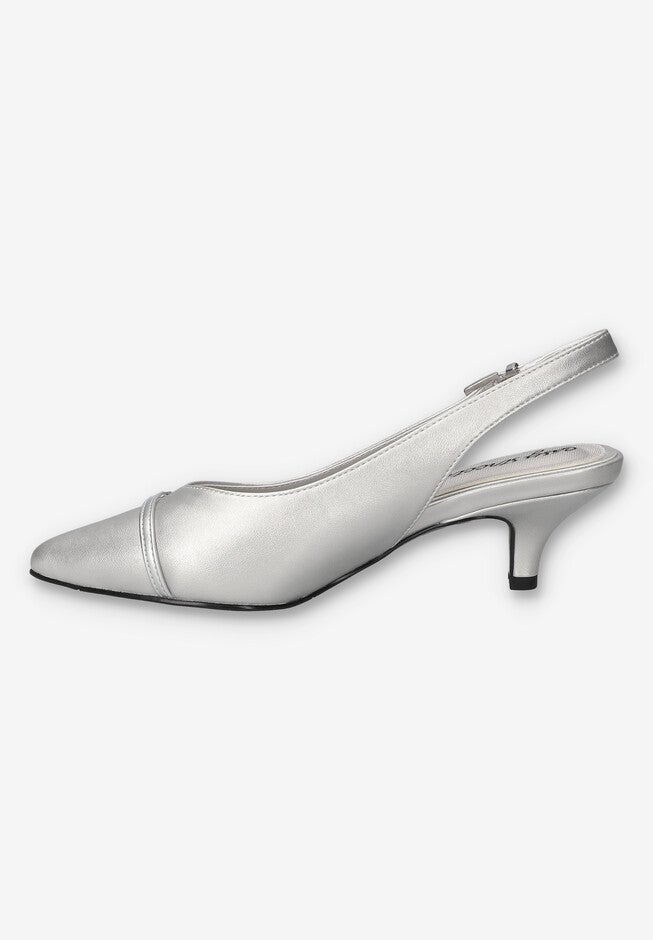 Feena Slingback Pump, SILVER, alternate image number 4