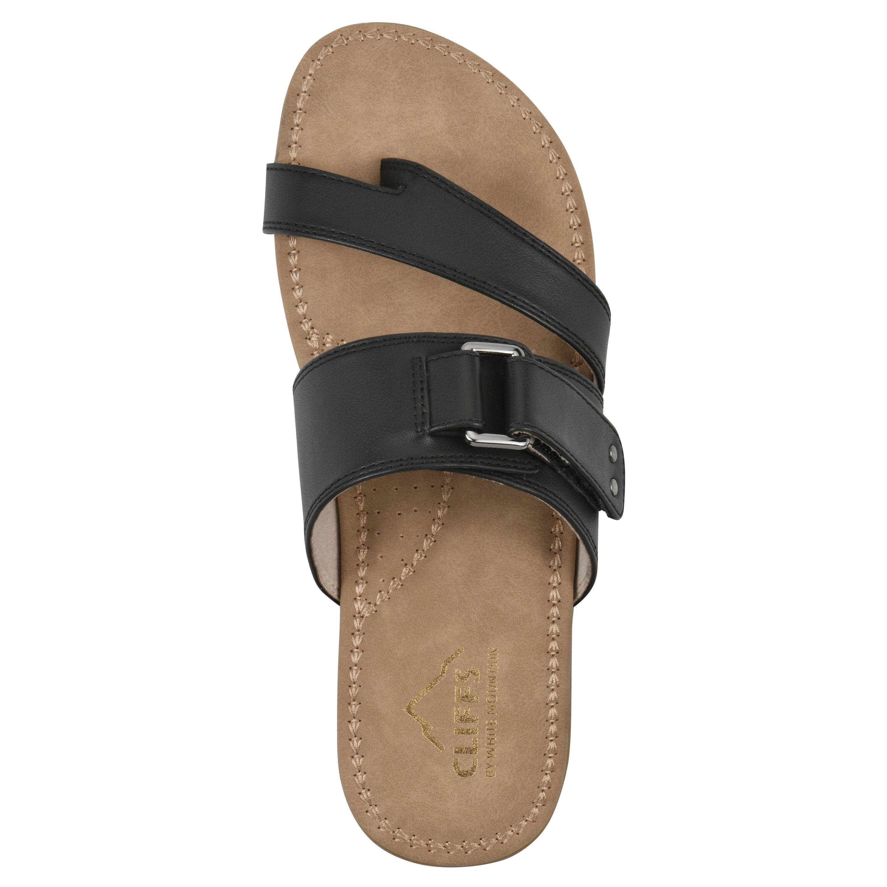 Fancify Slide Sandal, BLACK SMOOTH, alternate image number 4
