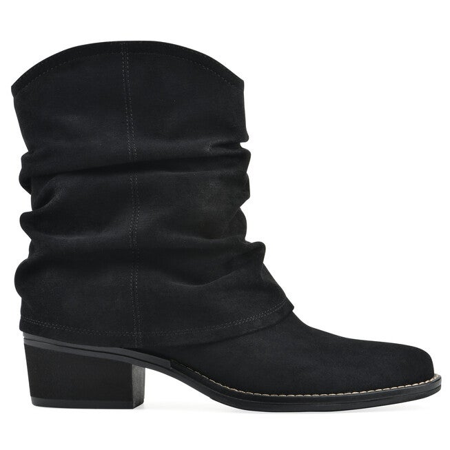 Alden Mid Calf Western Bootie, BLACK FABRIC, alternate image number 2
