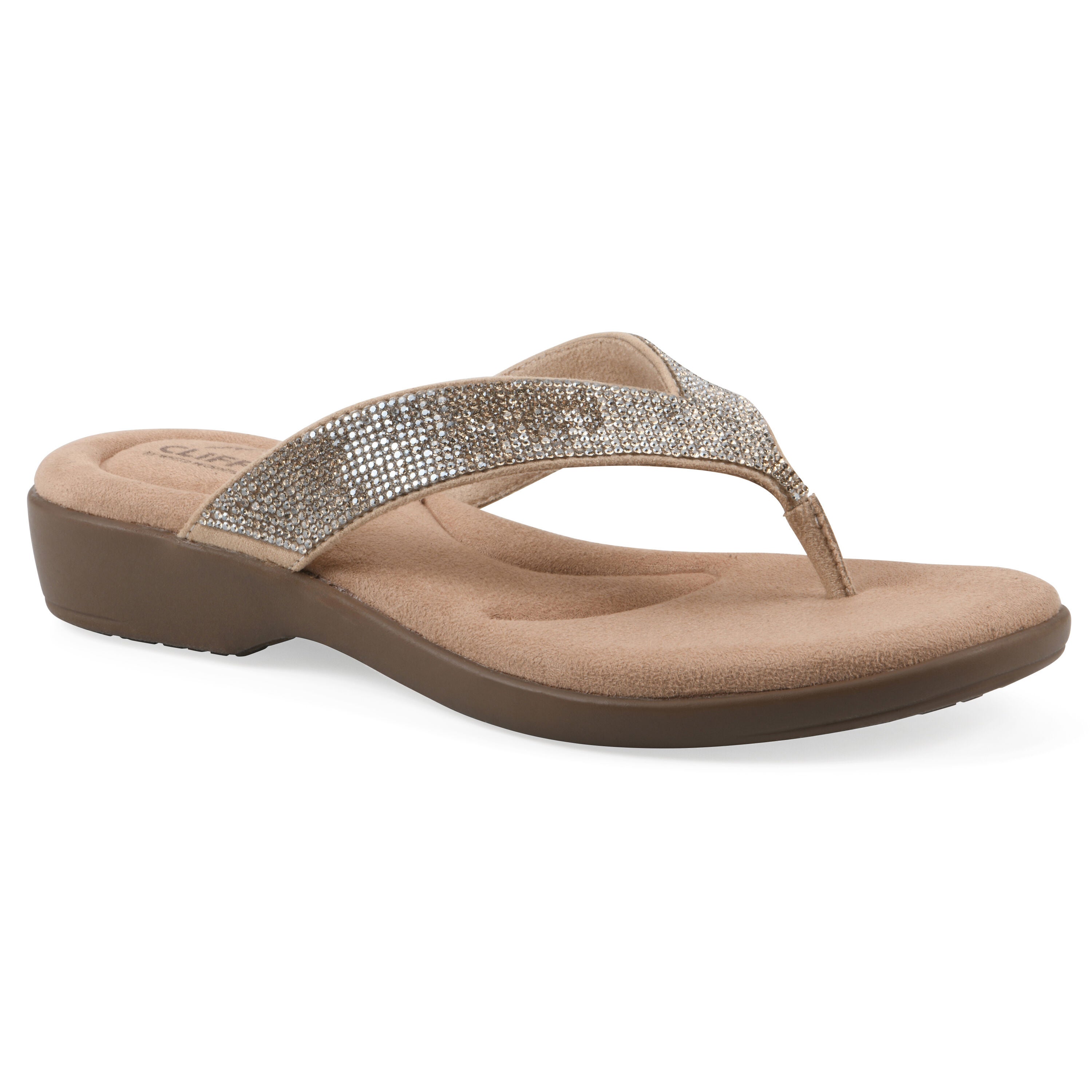 Becharm Thong Sandal, GOLD FABRIC, hi-res image number 0