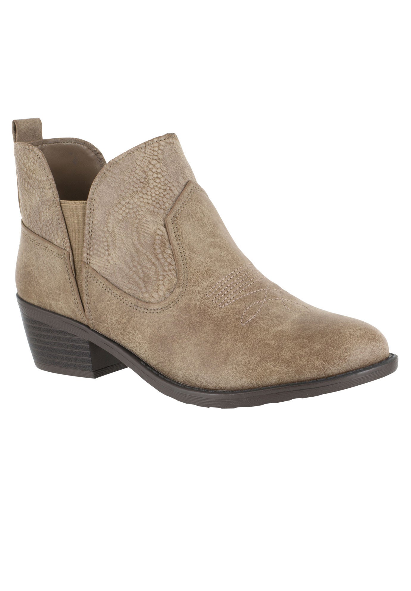 Legend Booties by Easy Street®, TAUPE EMBOSSED, hi-res image number 0