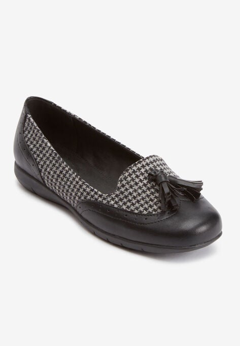 The Aster Flat by Comfortview, BLACK HERRINGBONE, hi-res image number null