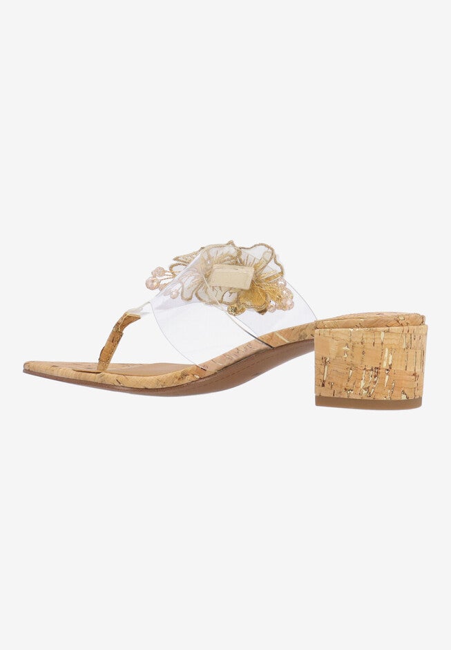 Beeutiful Thong Sandal, CLEAR NATURAL GOLD, on-hover image number null