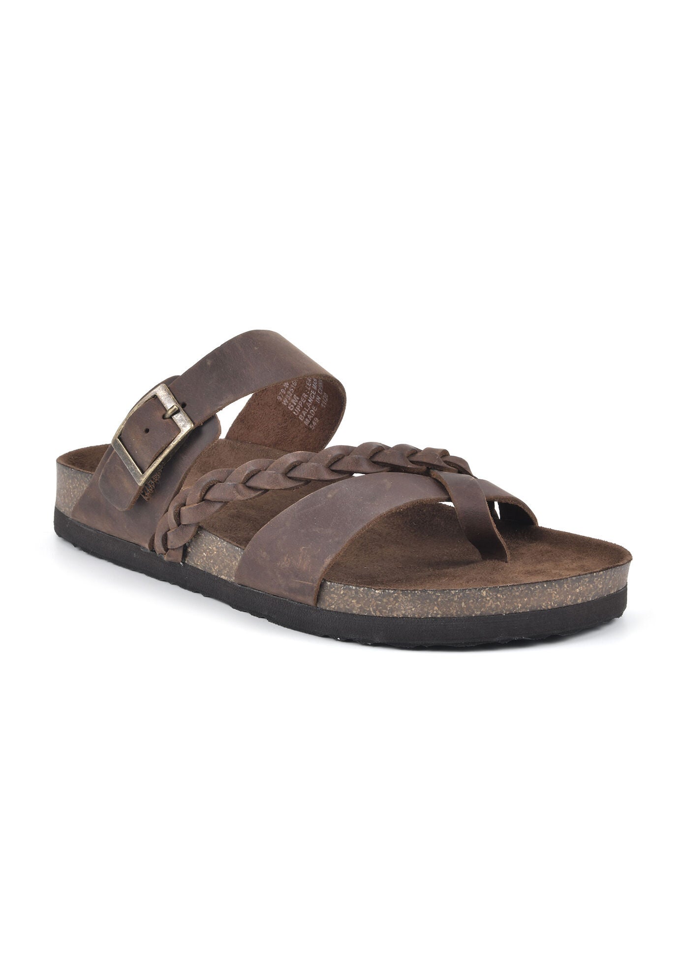 White Mountain Hazy Sandals, BROWN LEATHER, hi-res image number 0