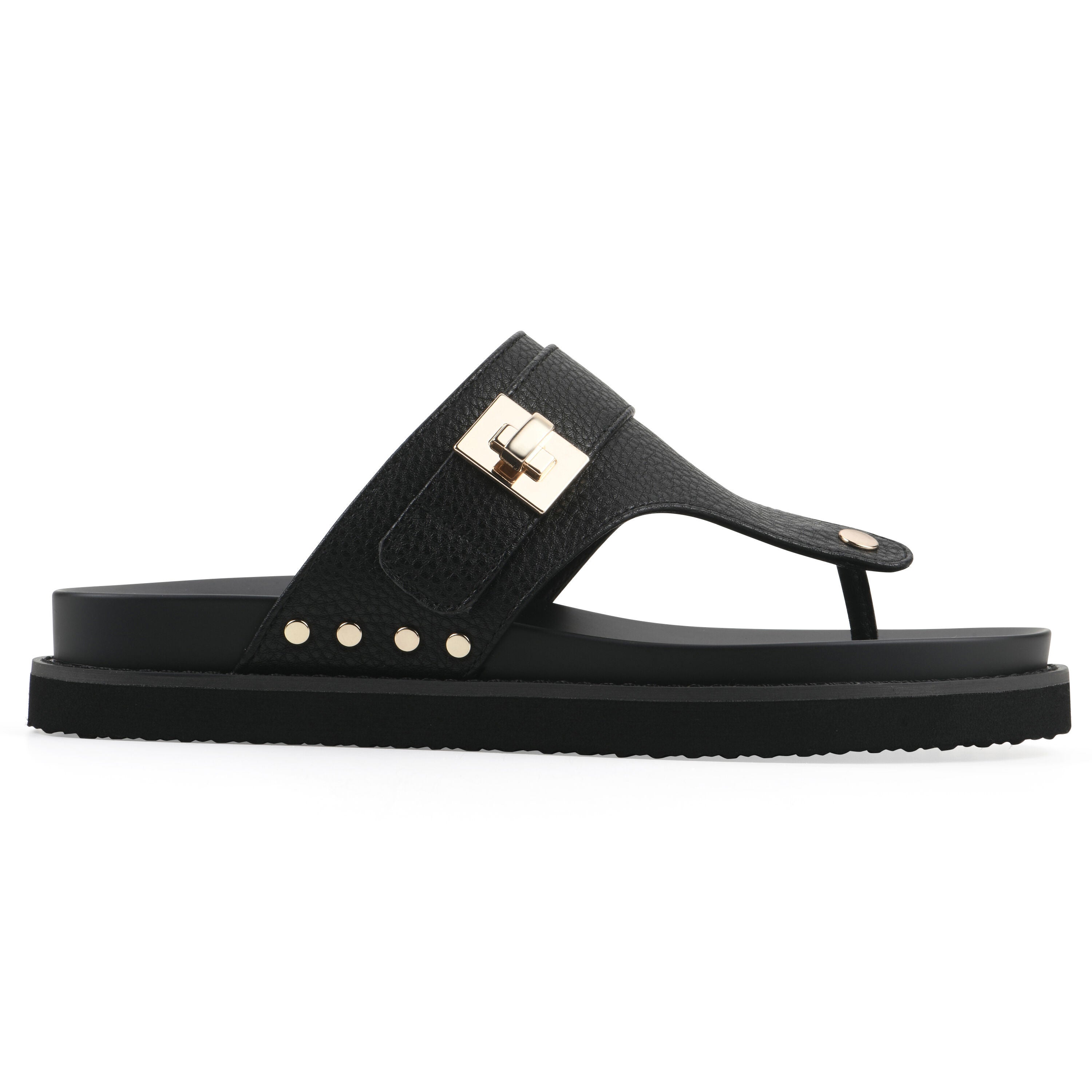 Malabar Thong Sandal, BLACK WITH BLACK, alternate image number 2