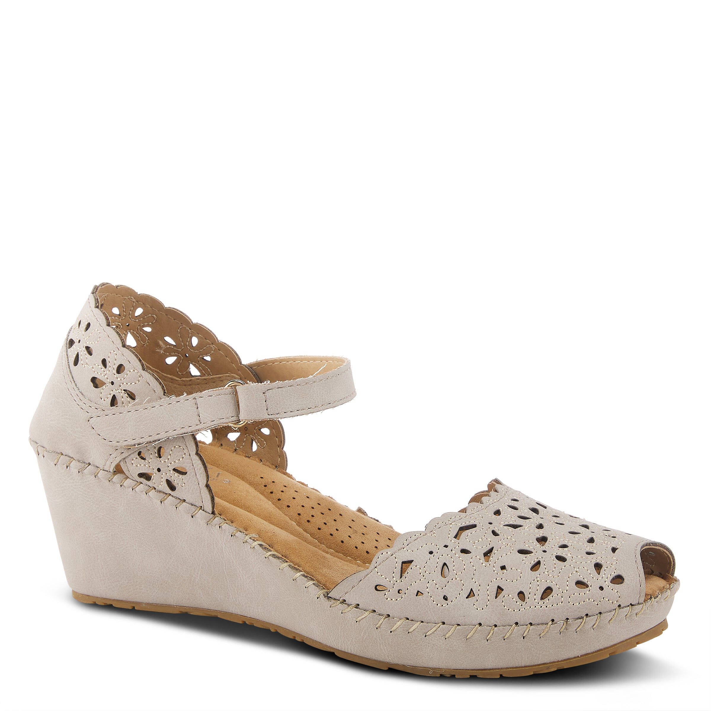 Gennina Closed Back Wedge Sandal, LIGHT GREY, hi-res image number 0