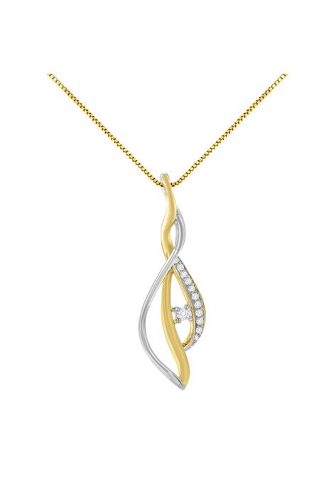 Gold Round Cut Diamond Cascade Pendant Necklace, , alternate image number null