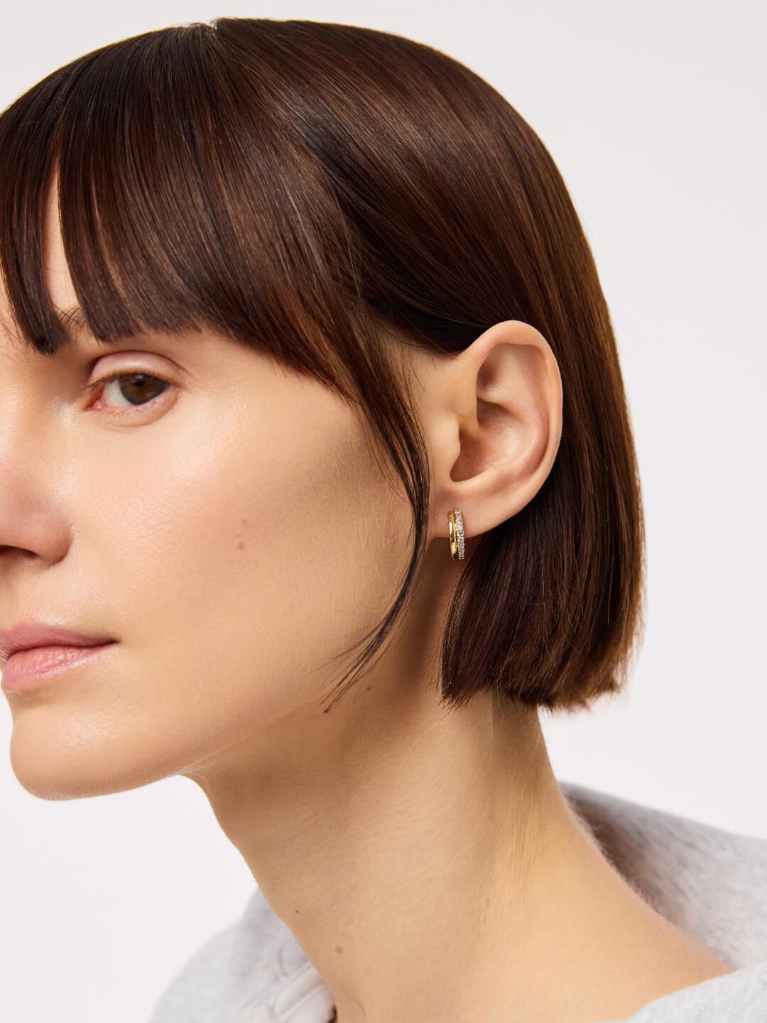 Asher Huggie Earring, GOLD, alternate image number 3