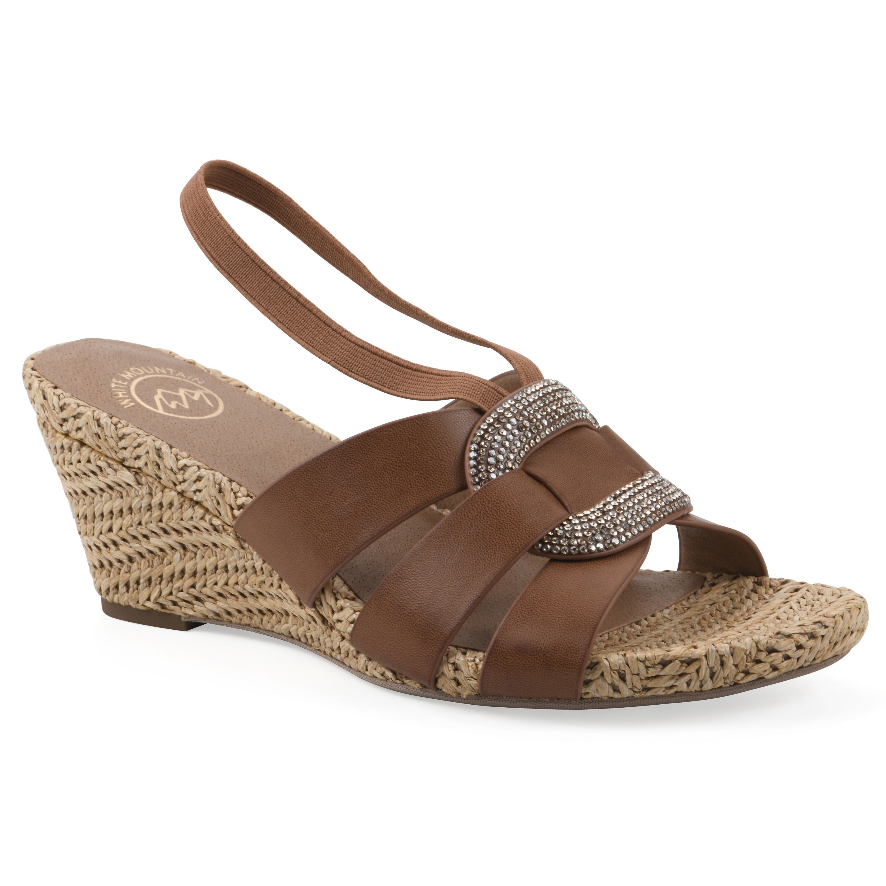 Atavi Wedge Sandal, DARK TAN SMOOTH, hi-res image number 0