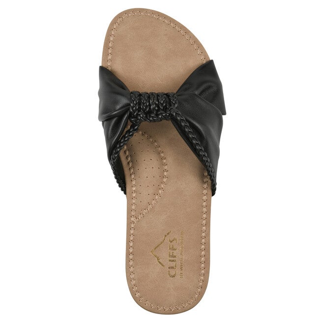 Fasha Slide Sandal, BLACK SMOOTH, alternate image number 4