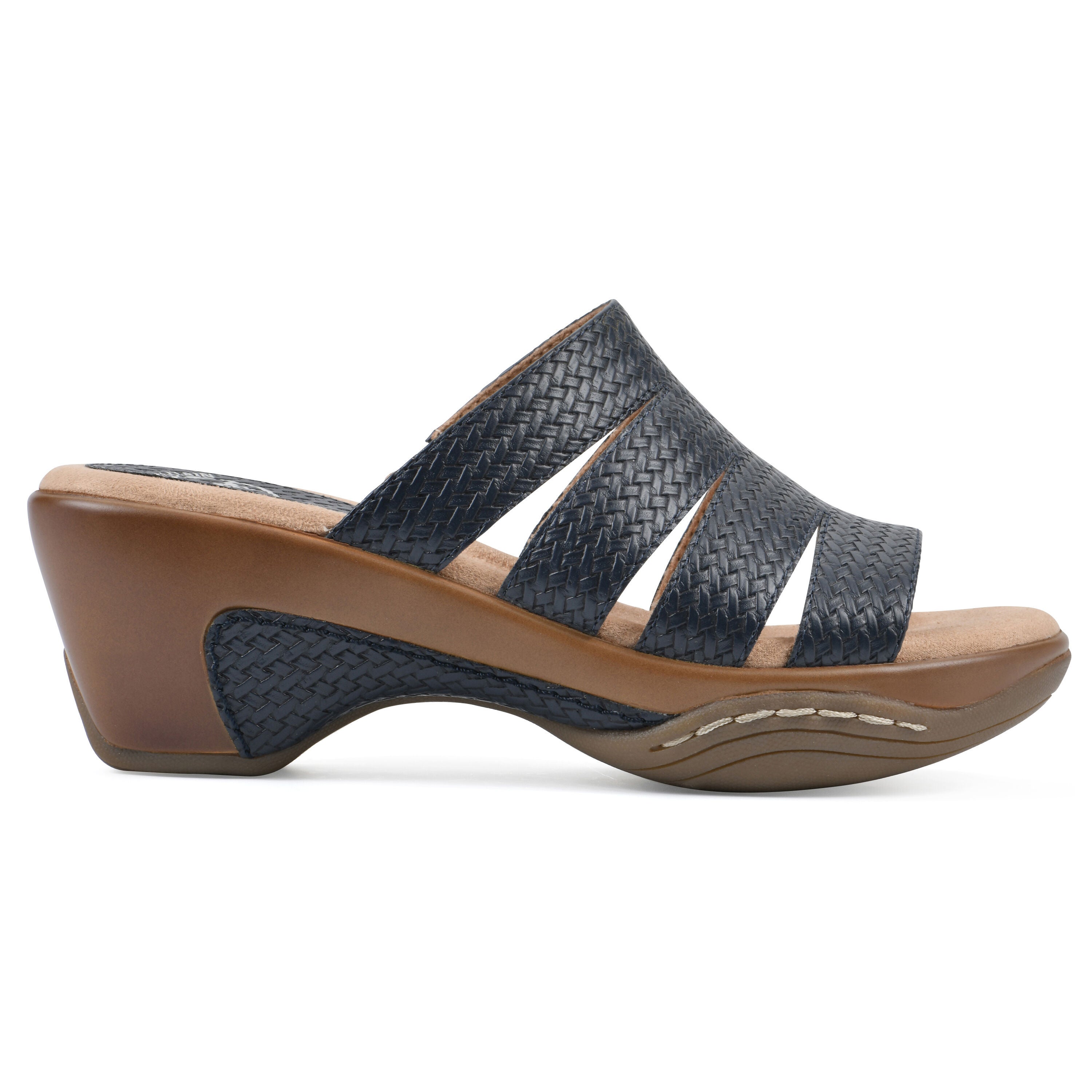 Valora Slip-On Clog Sandal, NAVY WOVEN, alternate image number 2