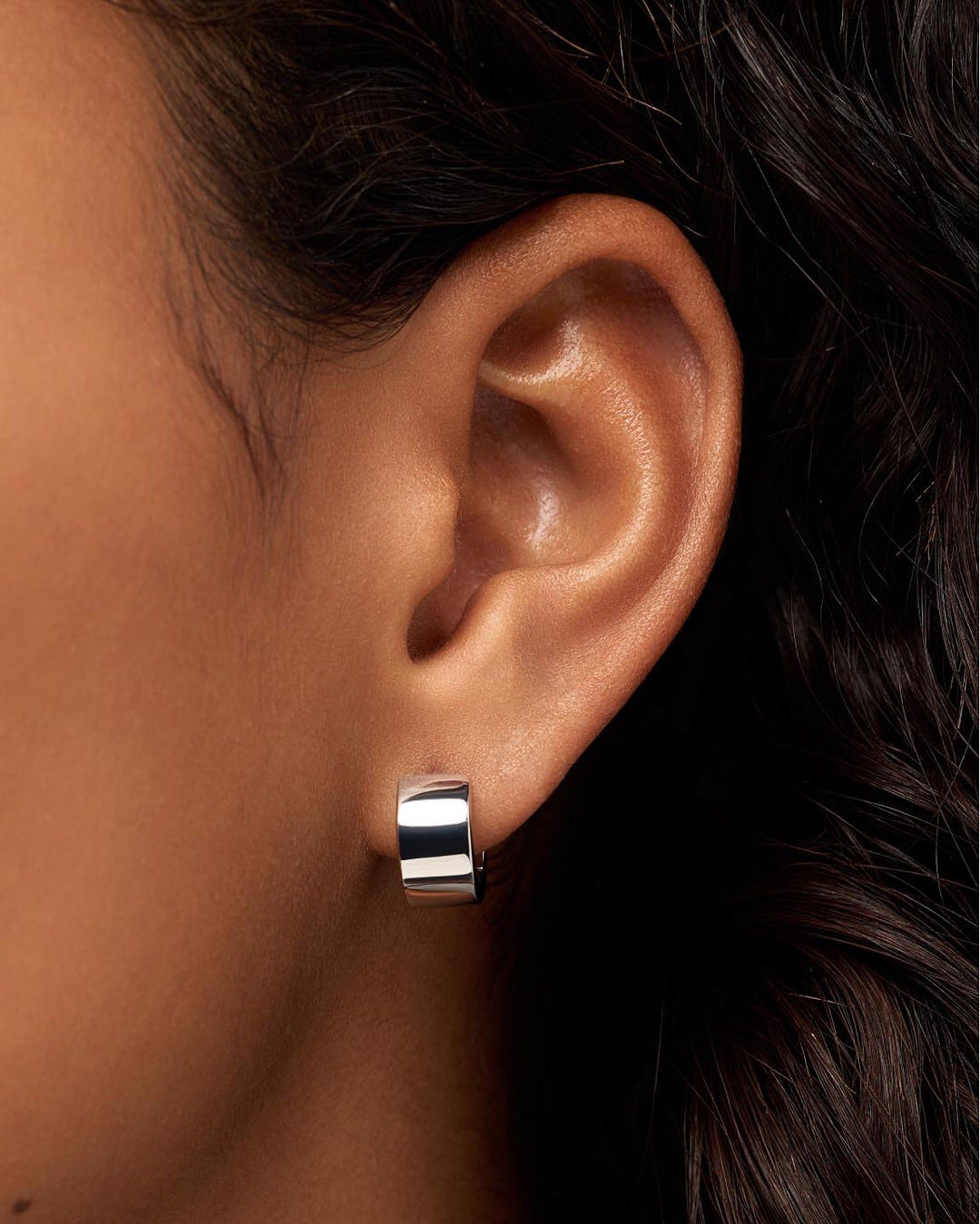 Eden SIlver Hoop Earrings, SILVER, alternate image number 2