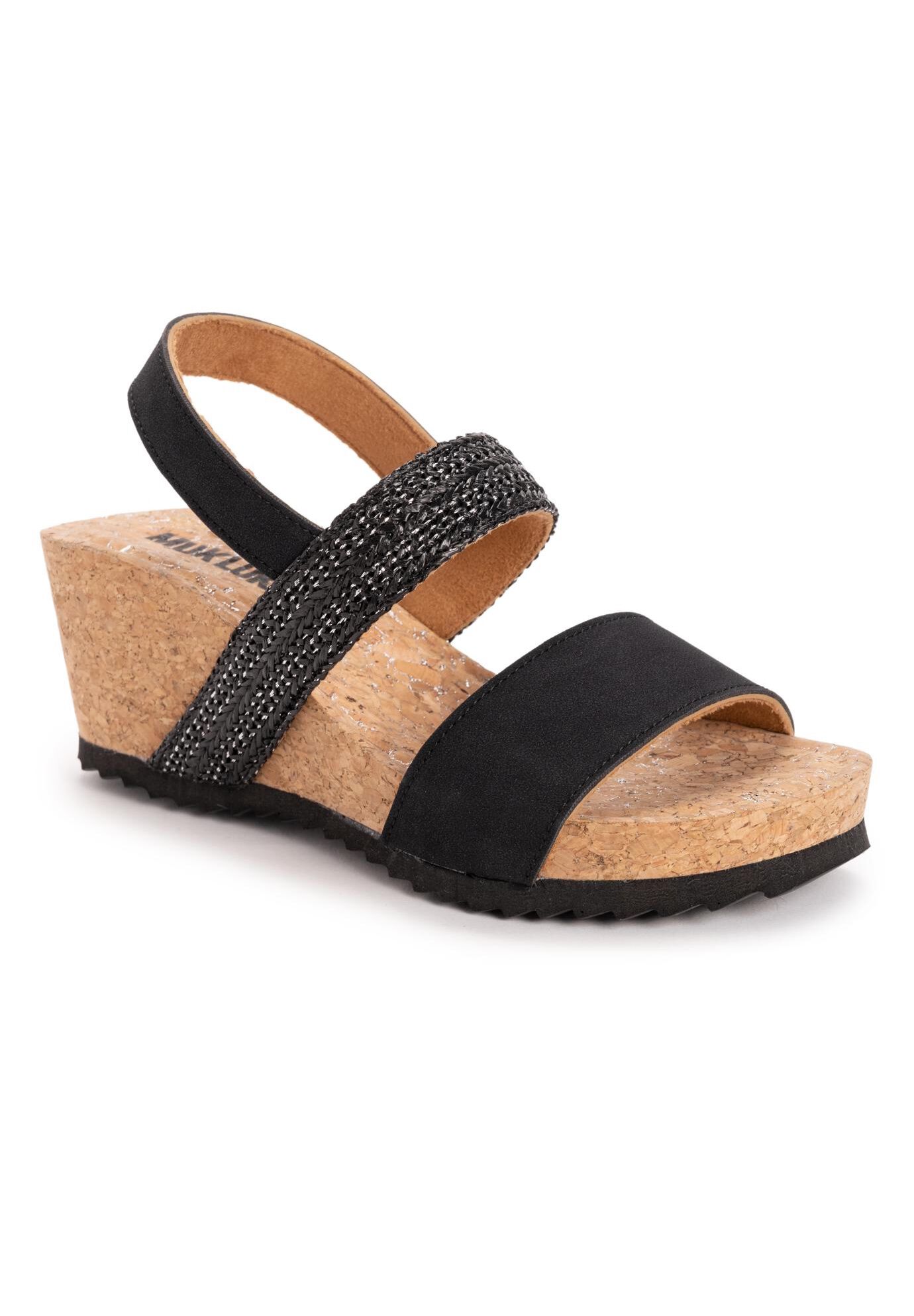 Women'S Wendy Wedge Sandal, BLACK, hi-res image number 0