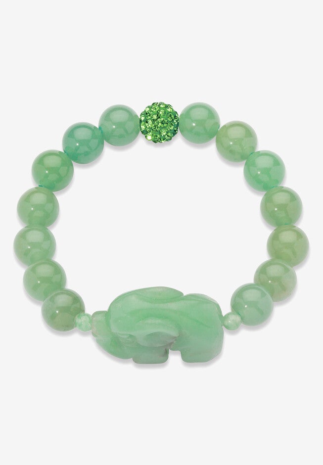Genuine Agate Elephant Stretch Bracelet (10Mm), 8 Inches, , on-hover image number null