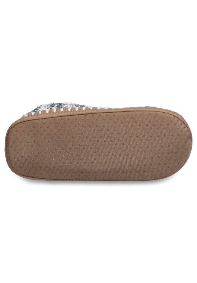 Womens Cozee Yarn Mocassin Slipper With Sidewall Slippers, , alternate image number 4