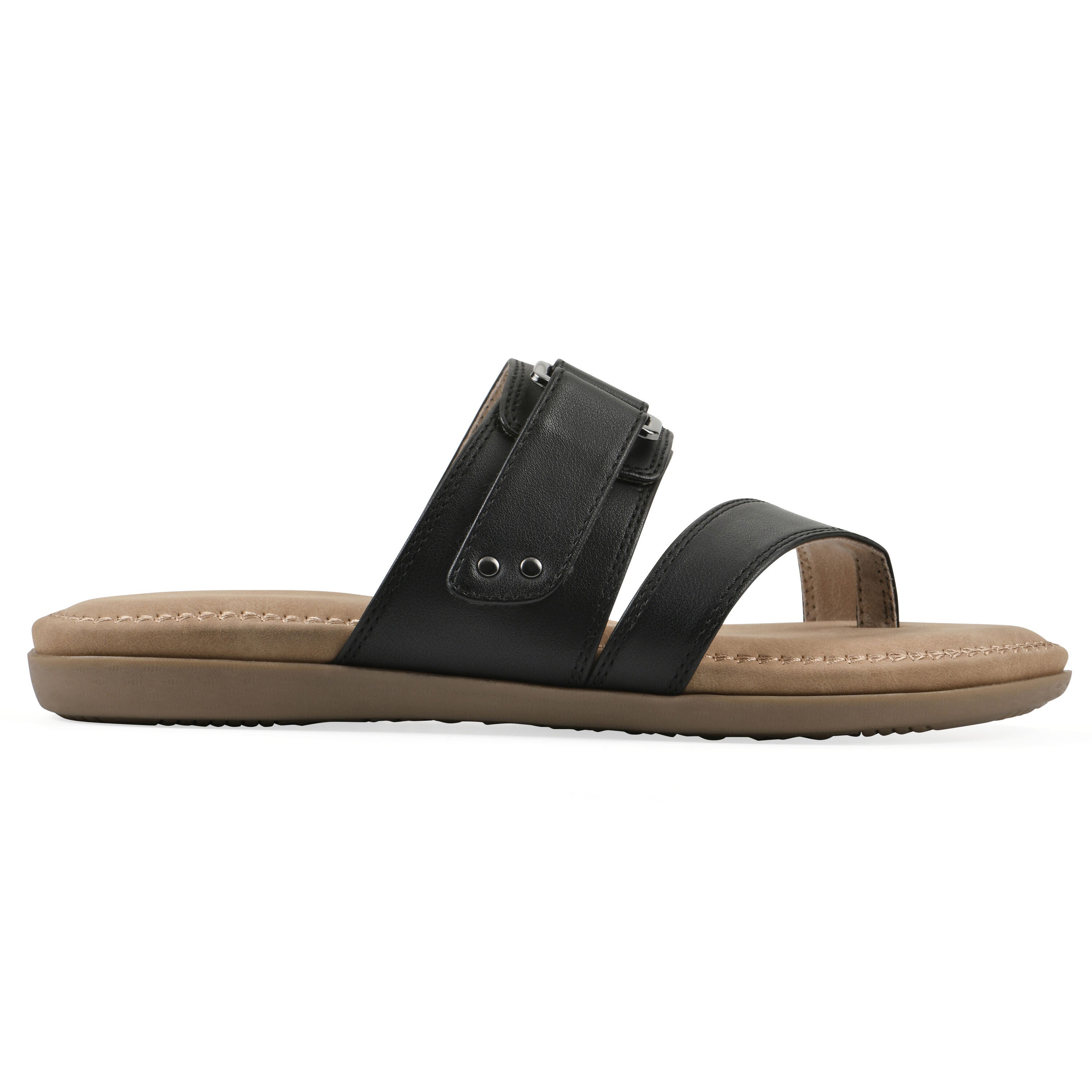 Fancify Slide Sandal, BLACK SMOOTH, alternate image number 2
