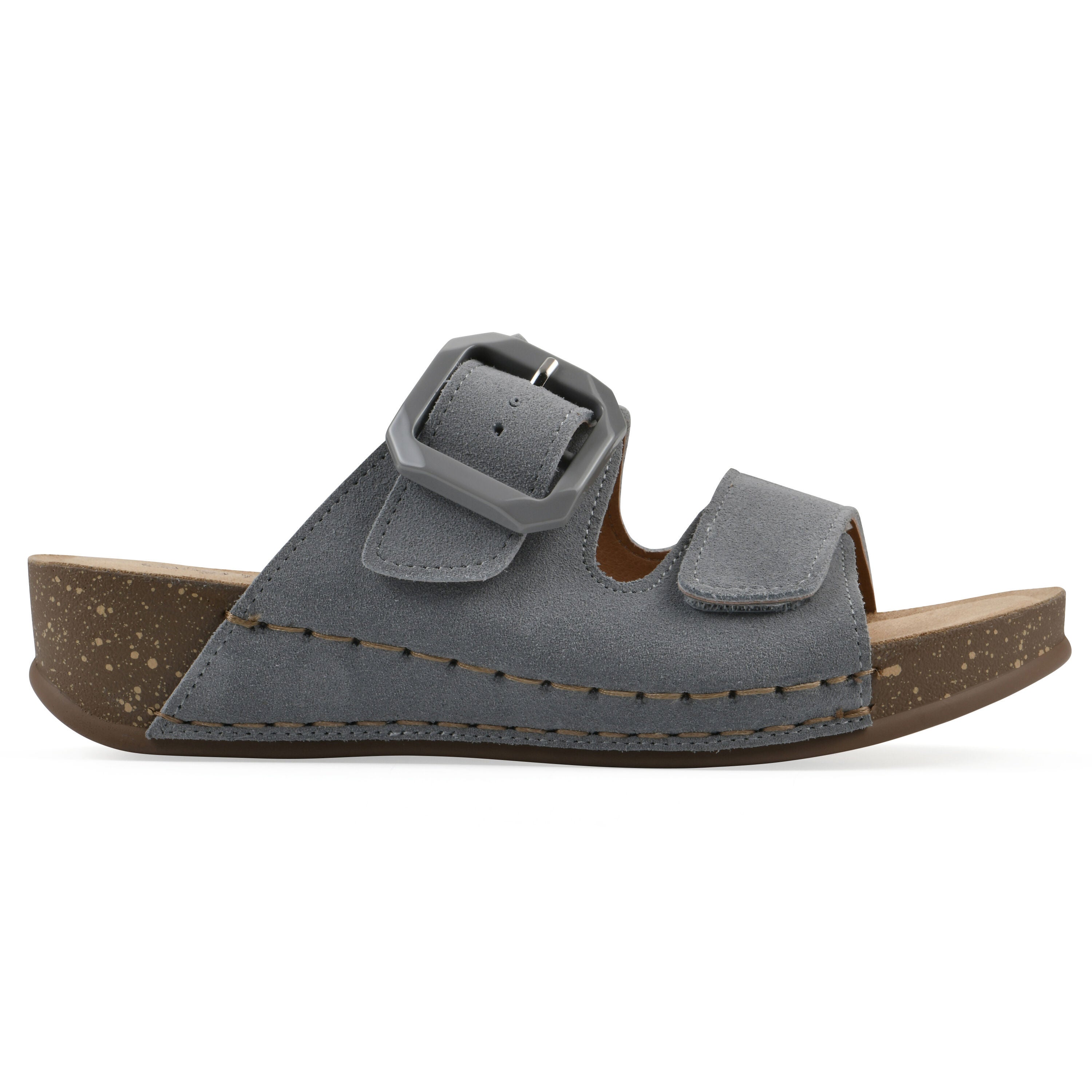 Fearful Slip On Wedge, BLUE SUEDE, alternate image number 2