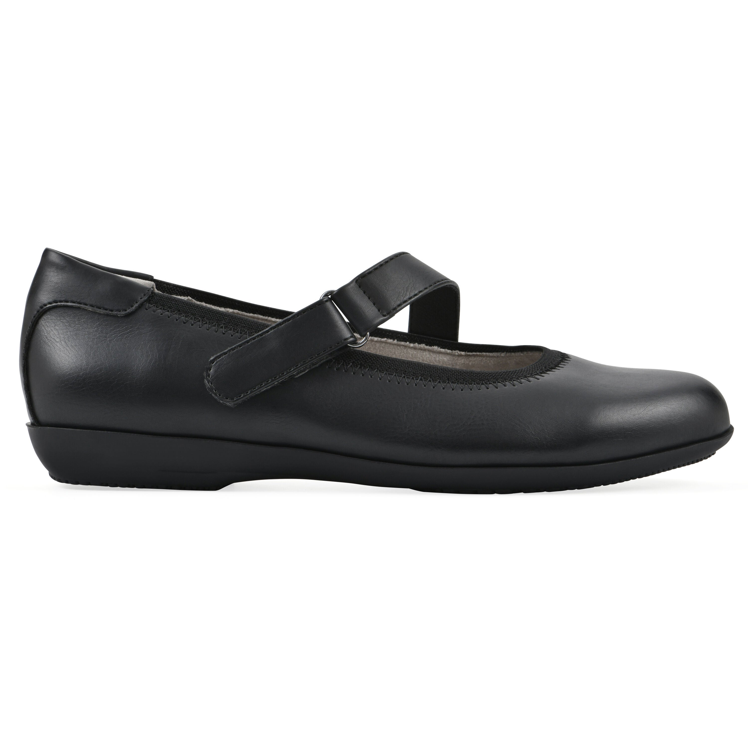 Carwen Mary Jane Flat, BLACK SMOOTH, alternate image number 2