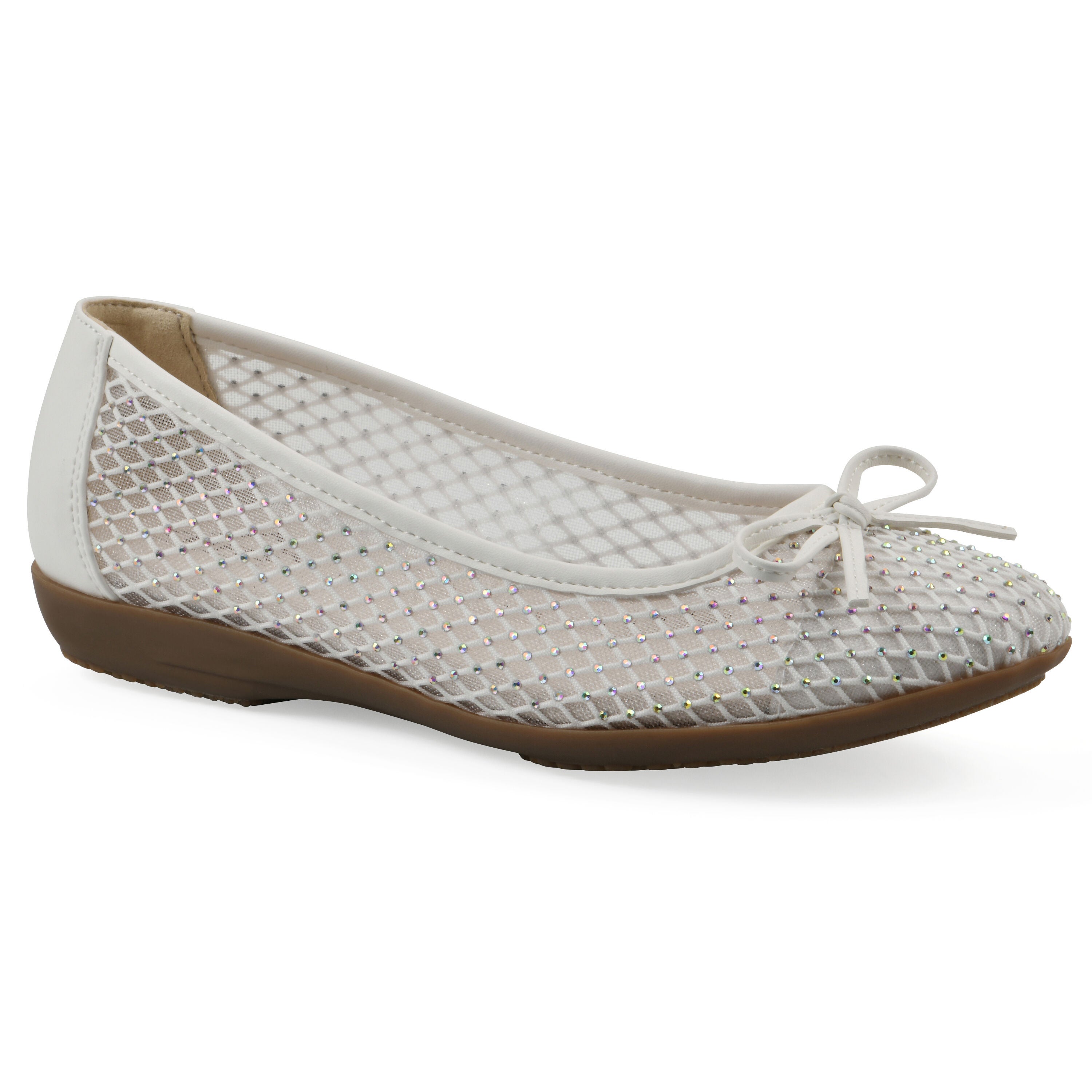 Carlicia Ballet Flat, WHITE FABRIC, hi-res image number 0