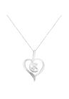 White Gold Diamondaccented Roundcut Diamond Swirl Open Heart Pendant Necklace, , on-hover image number null