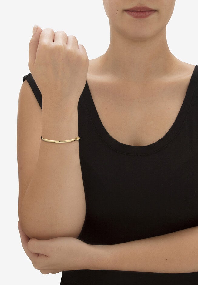 Yellow Gold Plated Sterling Silver Polished Bangle Bracelet (4Mm), 7.75 Inches Jewelry, , alternate image number null