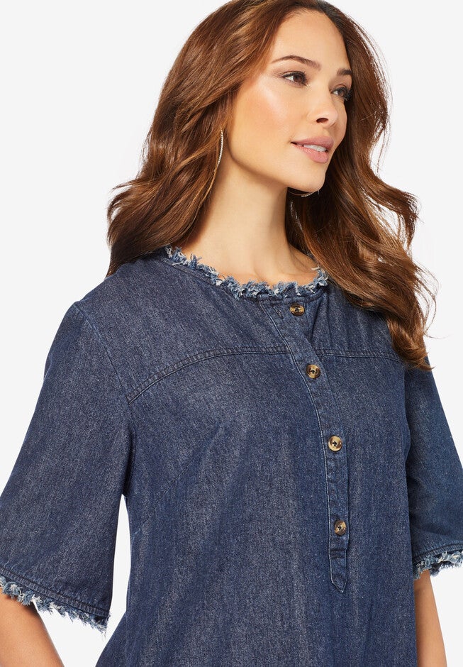 Denim Shirtdress, , alternate image number null