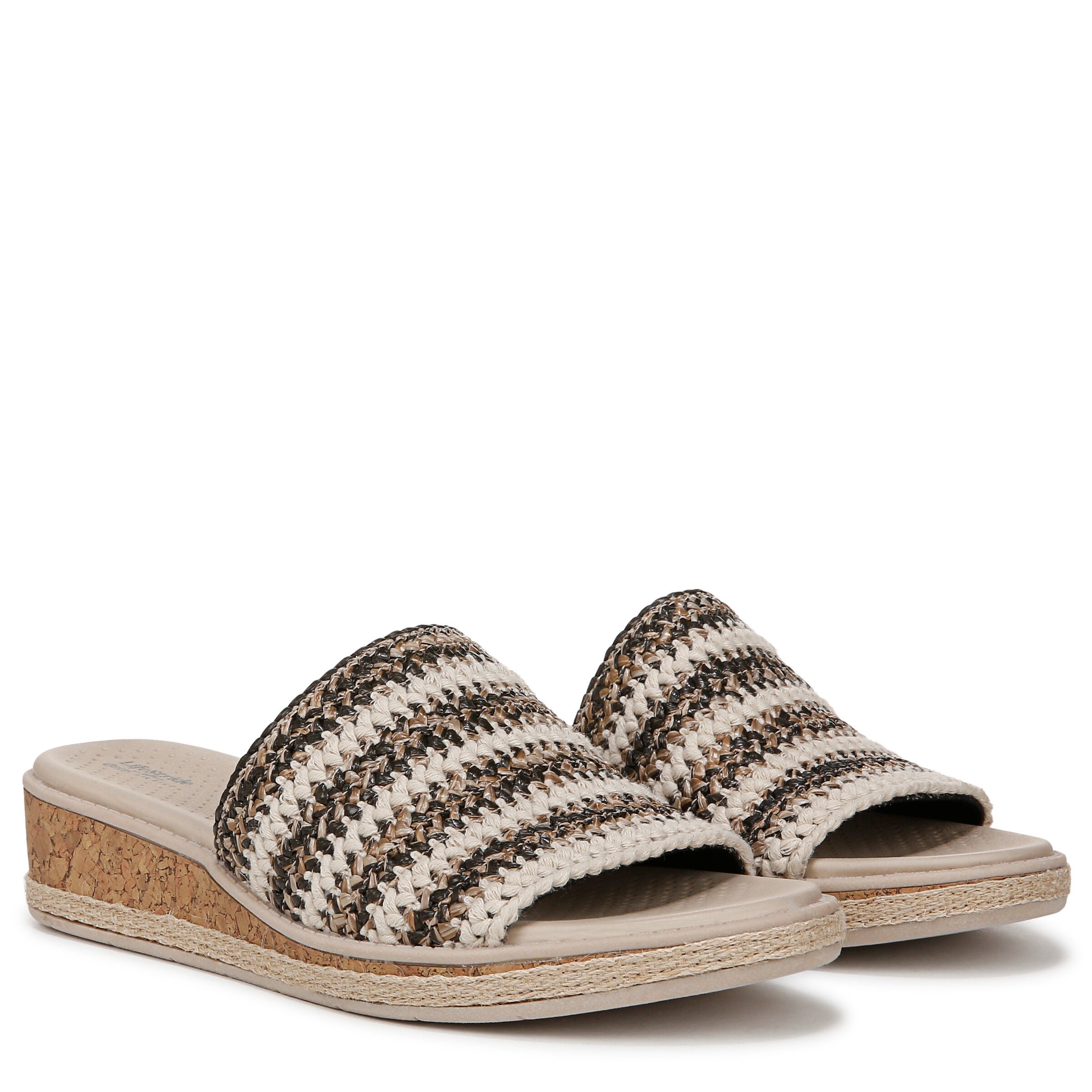 Breezy Wedge Sandal, BLACK RAFFIA, alternate image number 2