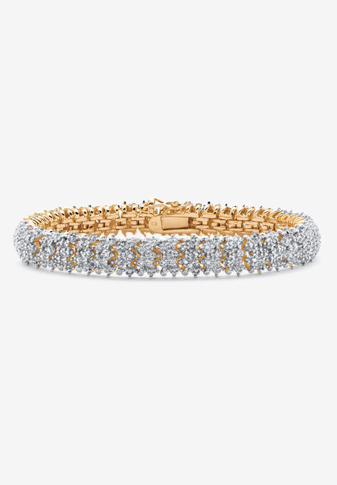 Gold-Plated Diamond Snake Bracelet, GOLD, hi-res image number null