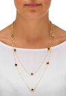 Gold Tone Endless 48" Necklace with Princess Cut Birthstone, , alternate image number null