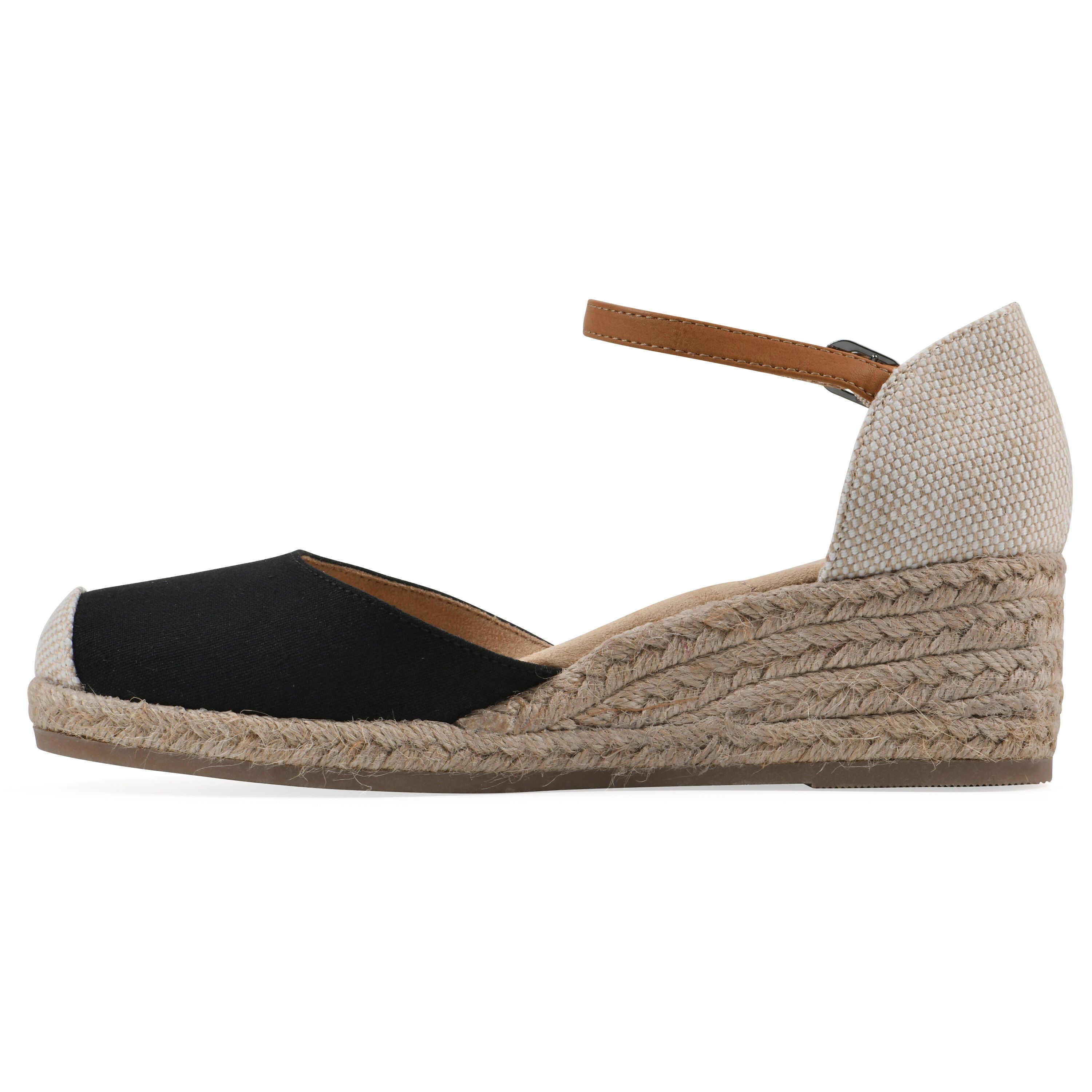 Maize Espadrille Wedge Sandal, BLACK FABRIC, alternate image number 3