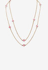 Gold Tone Endless 48" Necklace with Princess Cut Birthstone, JUNE, hi-res image number null