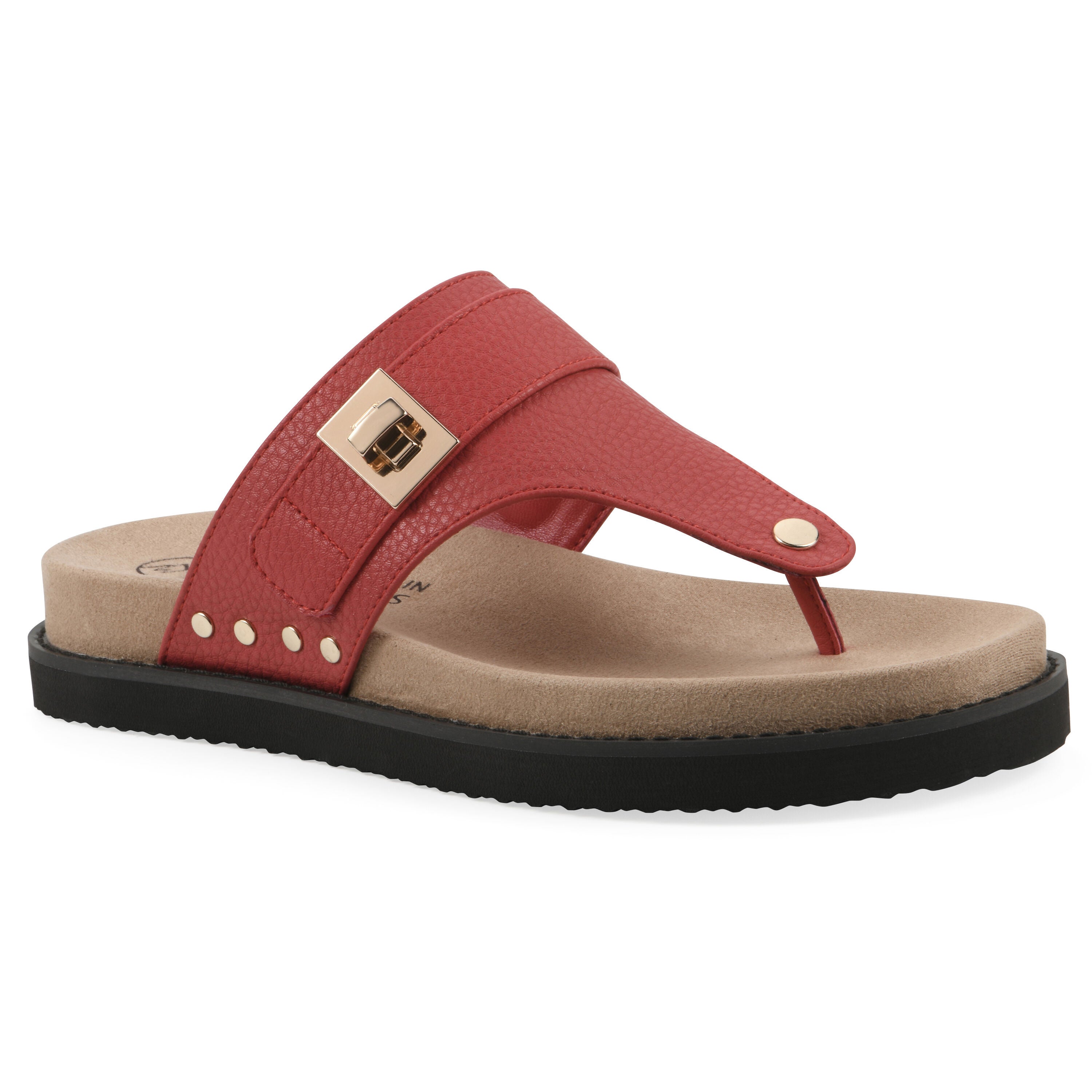 Malabar Thong Sandal, RED SMOOTH, hi-res image number 0