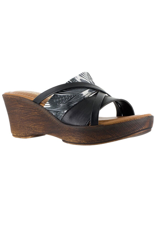Lucette Sandals by Easy Street®, BLACK FEATHER, hi-res image number null