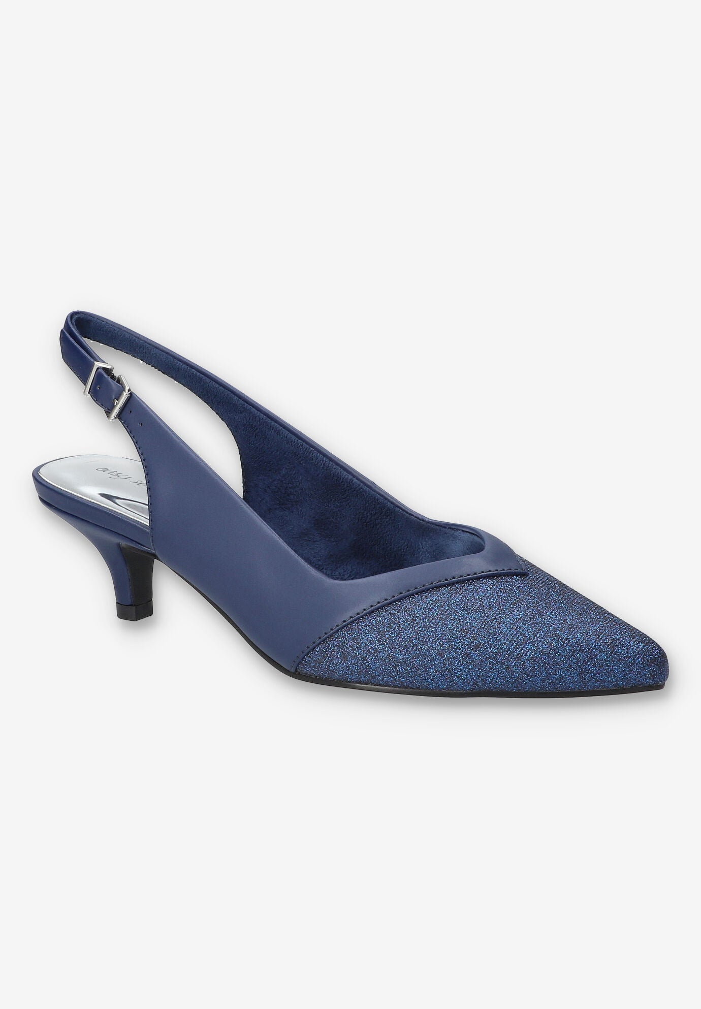 Vivid Slingback Pump, NAVY SATIN GLITTER, hi-res image number 0