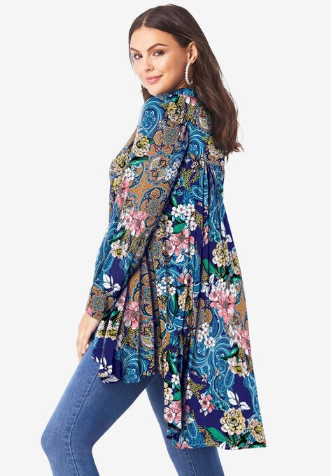 Fit-and-Flare Crinkle Tunic, , alternate image number null