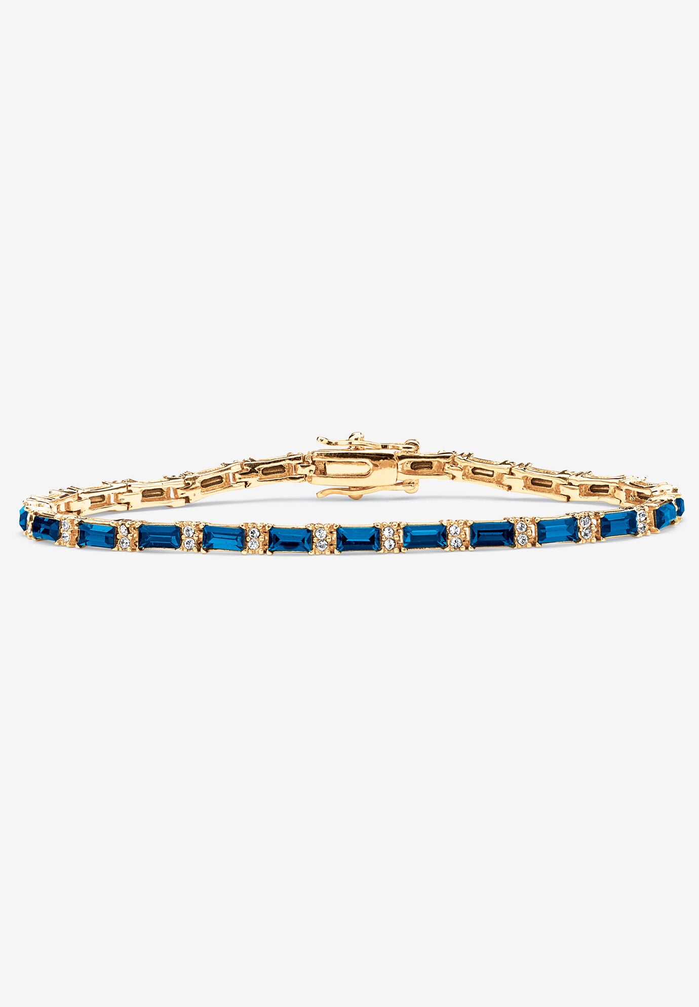 Birthstone Gold-Plated Tennis Bracelet, SEPTEMBER, hi-res image number 0